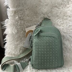 Anthropologie Sage Woven Crossbody Bag